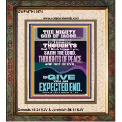 THOUGHTS OF PEACE AND NOT OF EVIL  Scriptural Décor  GWFAITH11974  "16x18"