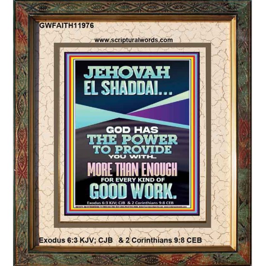 JEHOVAH EL SHADDAI THE GREAT PROVIDER  Scriptures Décor Wall Art  GWFAITH11976  