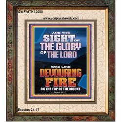 THE SIGHT OF THE GLORY OF THE LORD WAS LIKE DEVOURING FIRE  Christian Paintings  GWFAITH12000  