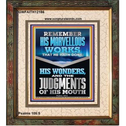 REMEMBER HIS MARVELLOUS WORKS  Christian Wall Décor  GWFAITH12186  "16x18"