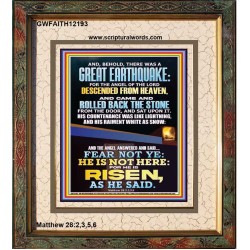 THERE WAS A GREAT EARTHQUAKE AND THE ANGEL OF THE LORD DESCENDED FROM HEAVEN  Bible Verses to Encourage  Portrait  GWFAITH12193  "16x18"