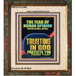 TRUSTING IN GOD PROTECTS YOU  Scriptural Décor  GWFAITH12286  "16x18"