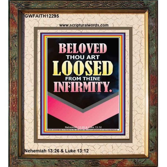 THOU ART LOOSED FROM THINE INFIRMITY  Scripture Portrait   GWFAITH12295  