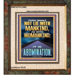 NEVER LIE WITH MANKIND AS WITH WOMANKIND IT IS ABOMINATION  Décor Art Works  GWFAITH12305  "16x18"