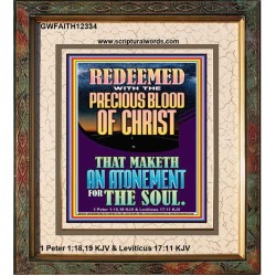 REDEEMED WITH THE PRECIOUS BLOOD OF CHRIST  Custom Wall Décor  GWFAITH12334  "16x18"