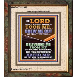 THE LORD DREW ME OUT OF MANY WATERS  New Wall Décor  GWFAITH12346  "16x18"