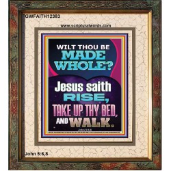 RISE TAKE UP THY BED AND WALK  Bible Verse Portrait Art  GWFAITH12383  "16x18"