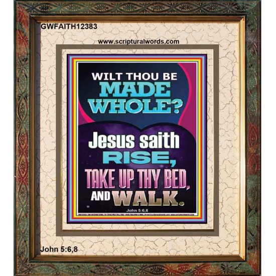 RISE TAKE UP THY BED AND WALK  Bible Verse Portrait Art  GWFAITH12383  