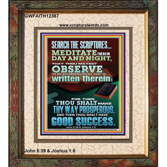SEARCH THE SCRIPTURES MEDITATE THEREIN DAY AND NIGHT  Bible Verse Wall Art  GWFAITH12387  