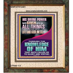 HIS DIVINE POWERS HATH GIVEN UNTO US ALL THINGS  Eternal Power Picture  GWFAITH12421  "16x18"