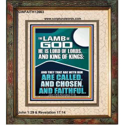 THE LAMB OF GOD LORD OF LORDS KING OF KINGS  Unique Power Bible Portrait  GWFAITH12663  "16x18"