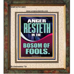 ANGER RESTETH IN THE BOSOM OF FOOLS  Encouraging Bible Verse Portrait  GWFAITH13021  