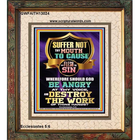 CONTROL YOUR MOUTH AND AVOID ERROR OF SIN AND BE DESTROY  Christian Quotes Portrait  GWFAITH13024  