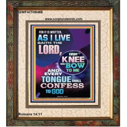 IN JESUS NAME EVERY KNEE SHALL BOW  Unique Scriptural Portrait  GWFAITH9465  "16x18"