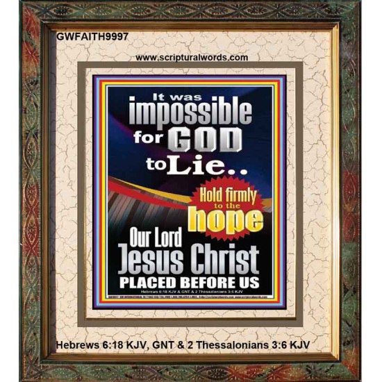IMPOSSIBLE FOR GOD TO LIE  Children Room Portrait  GWFAITH9997  