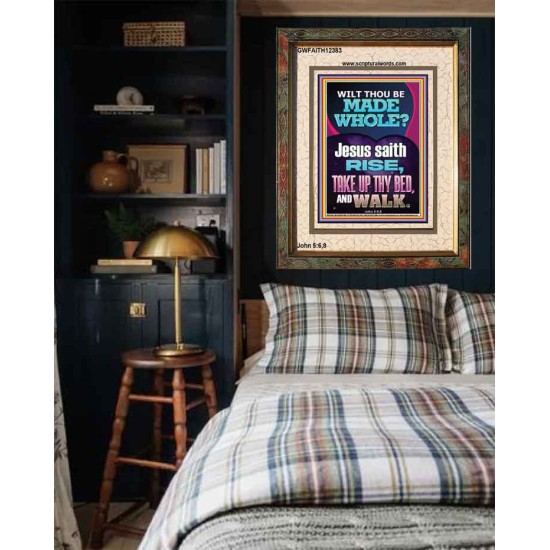 RISE TAKE UP THY BED AND WALK  Bible Verse Portrait Art  GWFAITH12383  