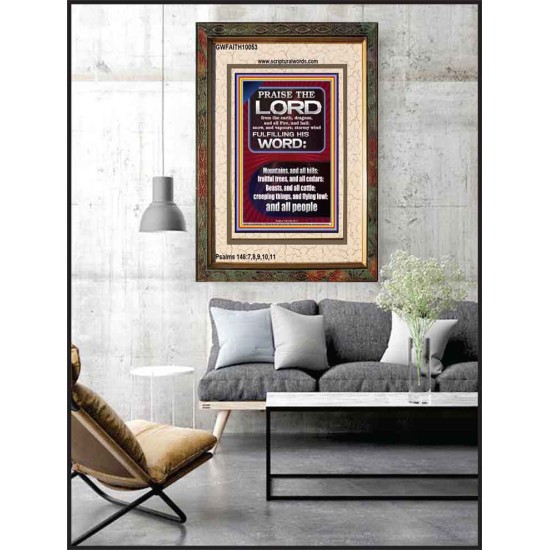 PRAISE HIM - STORMY WIND FULFILLING HIS WORD  Business Motivation Décor Picture  GWFAITH10053  