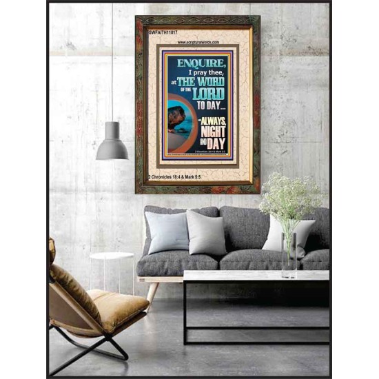 STUDY THE WORD OF THE LORD DAY AND NIGHT  Large Wall Accents & Wall Portrait  GWFAITH11817  