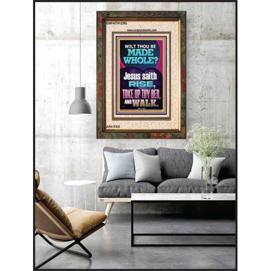 RISE TAKE UP THY BED AND WALK  Bible Verse Portrait Art  GWFAITH12383  