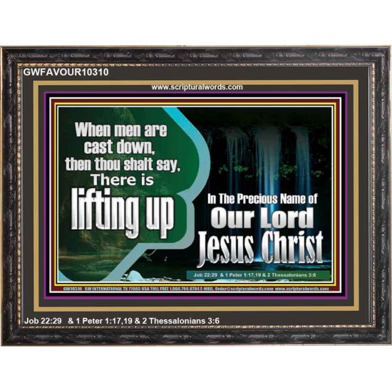 YOU ARE LIFTED UP IN CHRIST JESUS  Custom Christian Artwork Wooden Frame  GWFAVOUR10310  