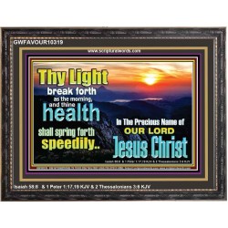 THY HEALTH WILL SPRING FORTH SPEEDILY  Custom Inspiration Scriptural Art Wooden Frame  GWFAVOUR10319  "45X33"