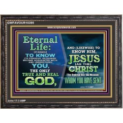 ETERNAL LIFE IS TO KNOW AND DWELL IN HIM CHRIST JESUS  Church Wooden Frame  GWFAVOUR10395  "45X33"