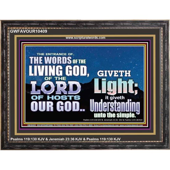 THE WORDS OF LIVING GOD GIVETH LIGHT  Unique Power Bible Wooden Frame  GWFAVOUR10409  