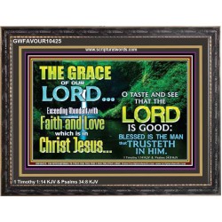 SEEK THE EXCEEDING ABUNDANT FAITH AND LOVE IN CHRIST JESUS  Ultimate Inspirational Wall Art Wooden Frame  GWFAVOUR10425  