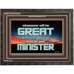 HUMILITY AND SERVICE BEFORE GREATNESS  Encouraging Bible Verse Wooden Frame  GWFAVOUR10459  "45X33"