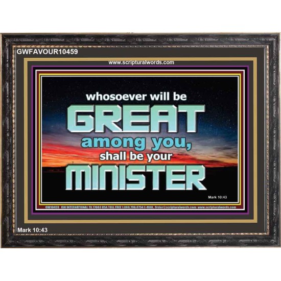 HUMILITY AND SERVICE BEFORE GREATNESS  Encouraging Bible Verse Wooden Frame  GWFAVOUR10459  