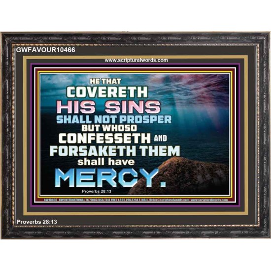 HE THAT COVERETH HIS SIN SHALL NOT PROSPER  Contemporary Christian Wall Art  GWFAVOUR10466  
