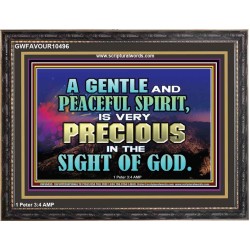 GENTLE AND PEACEFUL SPIRIT VERY PRECIOUS IN GOD SIGHT  Bible Verses to Encourage  Wooden Frame  GWFAVOUR10496  "45X33"