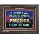 GENTLE AND PEACEFUL SPIRIT VERY PRECIOUS IN GOD SIGHT  Bible Verses to Encourage  Wooden Frame  GWFAVOUR10496  