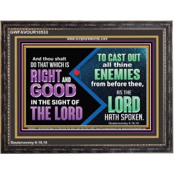 DO THAT WHICH IS RIGHT AND GOOD IN THE SIGHT OF THE LORD  Righteous Living Christian Wooden Frame  GWFAVOUR10533  "45X33"