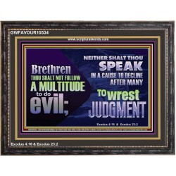 DO NOT FOLLOW MULTITUDE TO DO EVIL  Eternal Power Wooden Frame  GWFAVOUR10534  "45X33"