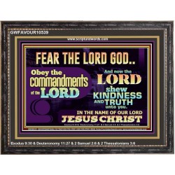 OBEY THE COMMANDMENT OF THE LORD  Contemporary Christian Wall Art Wooden Frame  GWFAVOUR10539  "45X33"
