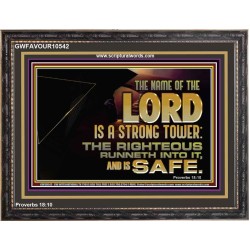THE NAME OF THE LORD IS A STRONG TOWER  Contemporary Christian Wall Art  GWFAVOUR10542  "45X33"