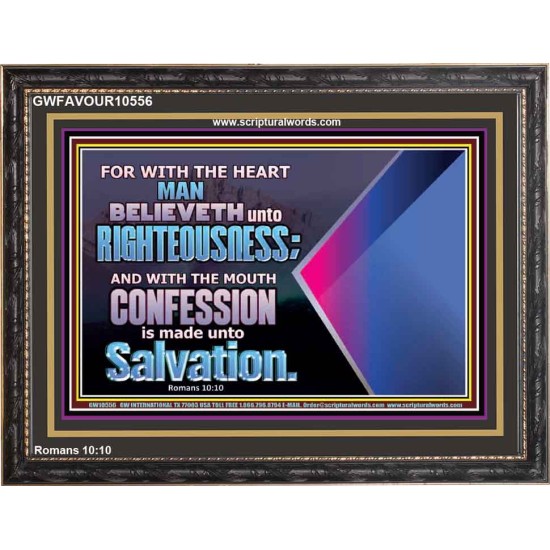 TRUSTING WITH THE HEART LEADS TO RIGHTEOUSNESS  Christian Quotes Wooden Frame  GWFAVOUR10556  