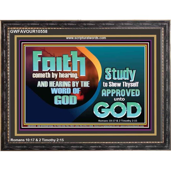 FAITH COMES BY HEARING THE WORD OF CHRIST  Christian Quote Wooden Frame  GWFAVOUR10558  