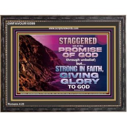 STAGGERED NOT AT THE PROMISE OF GOD  Custom Wall Art  GWFAVOUR10599  