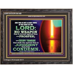 CONDEMN EVERY TONGUE THAT RISES AGAINST YOU IN JUDGEMENT  Custom Inspiration Scriptural Art Wooden Frame  GWFAVOUR10616B  "45X33"