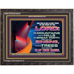 YOU WILL GO OUT WITH JOY AND BE GUIDED IN PEACE  Custom Inspiration Bible Verse Wooden Frame  GWFAVOUR10618  "45X33"