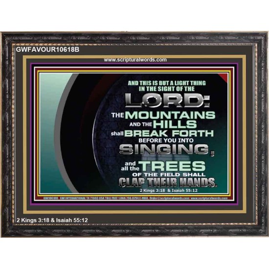 GO OUT WITH CELEBRATION AND BACK IN PEACE  Unique Bible Verse Wooden Frame  GWFAVOUR10618B  