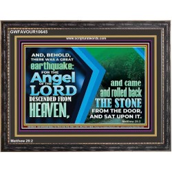 A GREAT EARTHQUAKE AND THE ANGEL OF THE LORD DESCENDED FROM HEAVEN  Unique Scriptural Picture  GWFAVOUR10645  "45X33"