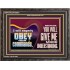 EAGERLY OBEY COMMANDMENT OF THE LORD  Unique Power Bible Wooden Frame  GWFAVOUR10691  "45X33"