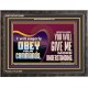 EAGERLY OBEY COMMANDMENT OF THE LORD  Unique Power Bible Wooden Frame  GWFAVOUR10691  