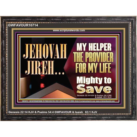 JEHOVAHJIREH THE PROVIDER FOR OUR LIVES  Righteous Living Christian Wooden Frame  GWFAVOUR10714  