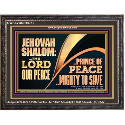 JEHOVAHSHALOM THE LORD OUR PEACE PRINCE OF PEACE  Church Wooden Frame  GWFAVOUR10716  "45X33"