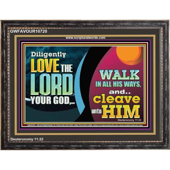 DILIGENTLY LOVE THE LORD WALK IN ALL HIS WAYS  Unique Scriptural Wooden Frame  GWFAVOUR10720  