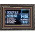 JEHOVAH NISSI OUR GOODNESS FORTRESS HIGH TOWER DELIVERER AND SHIELD  Encouraging Bible Verses Wooden Frame  GWFAVOUR10748  "45X33"